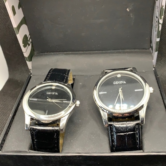 Geneva his and her watches NIB w diamond